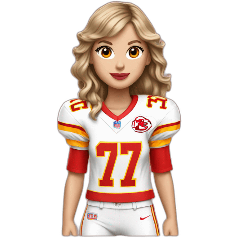 taylor swift wearing 87 chiefs jersey emoji