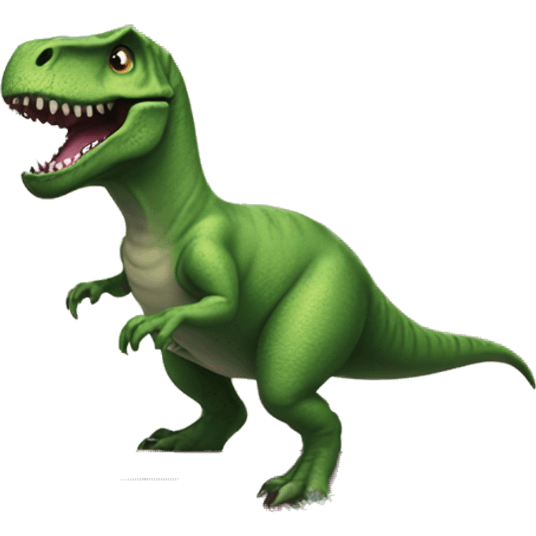 t-rex wearing a tutu on a surfboard emoji