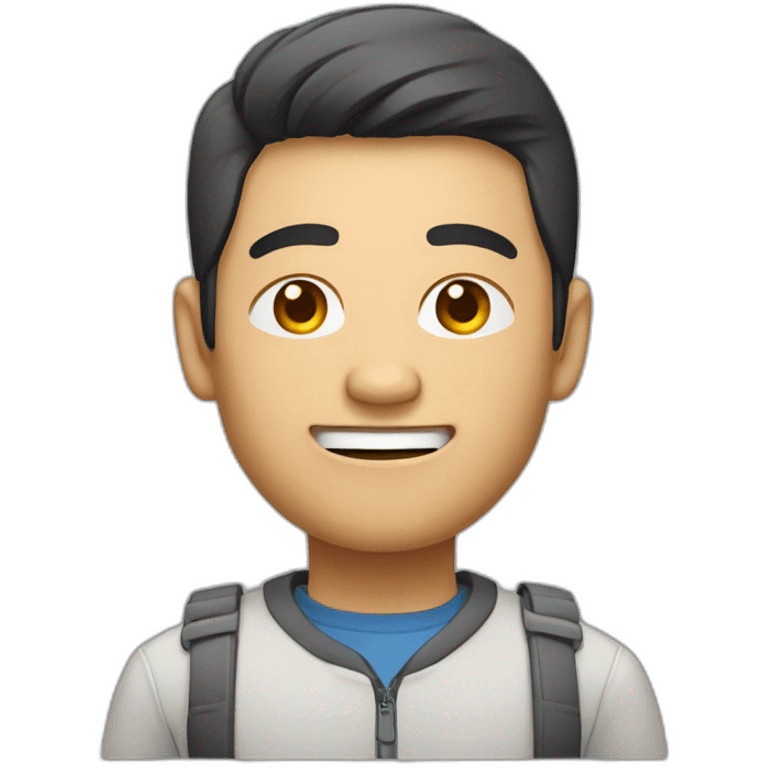 jacked asian man in 20s software engineer in a tech startup emoji