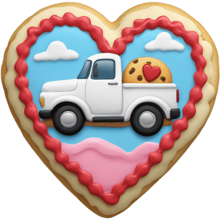 cookie heart with truck emoji