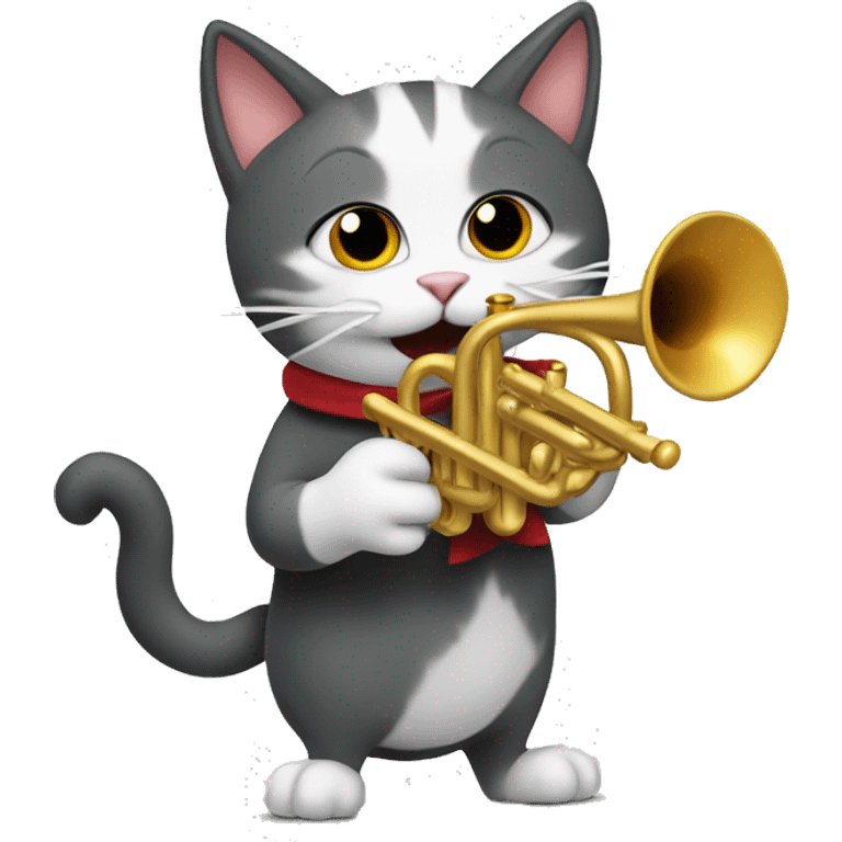 Cat playing a trumpet  emoji