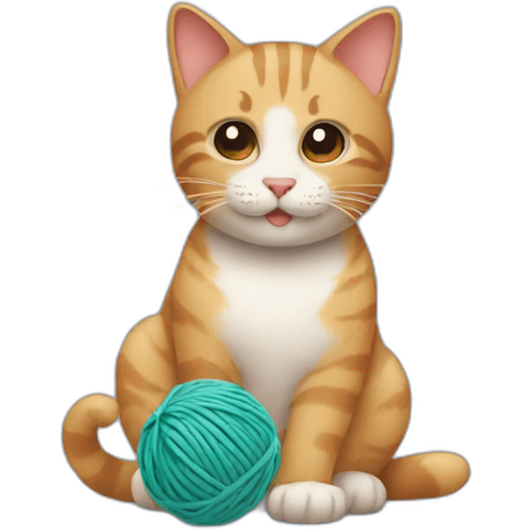 Cat playing with a yarn ball emoji