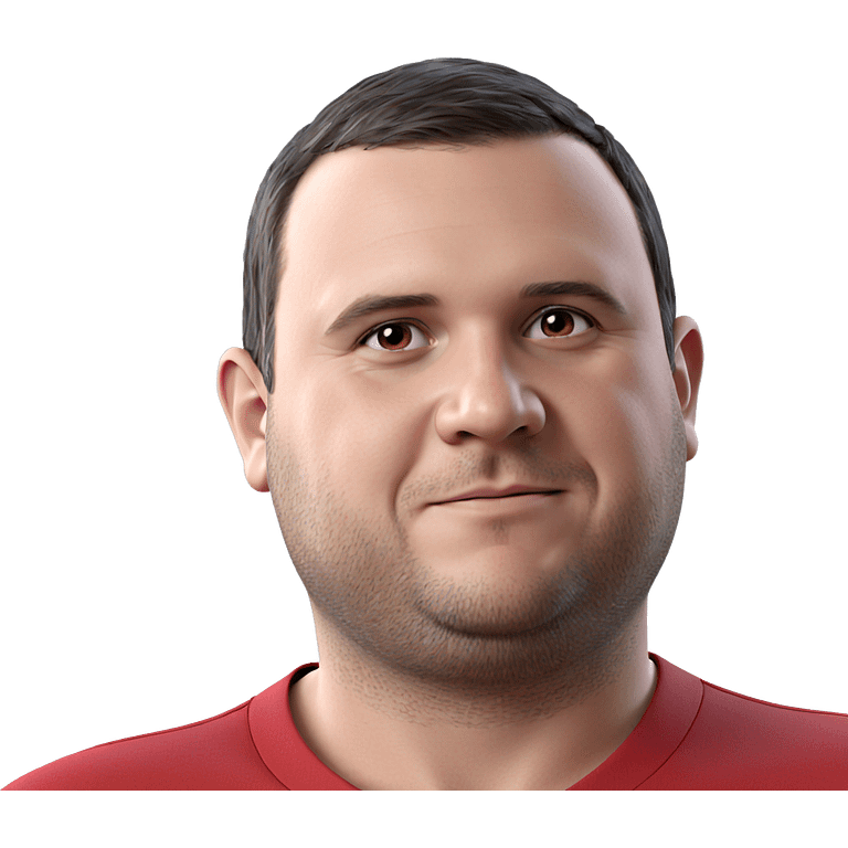 red shirt portrait of male emoji