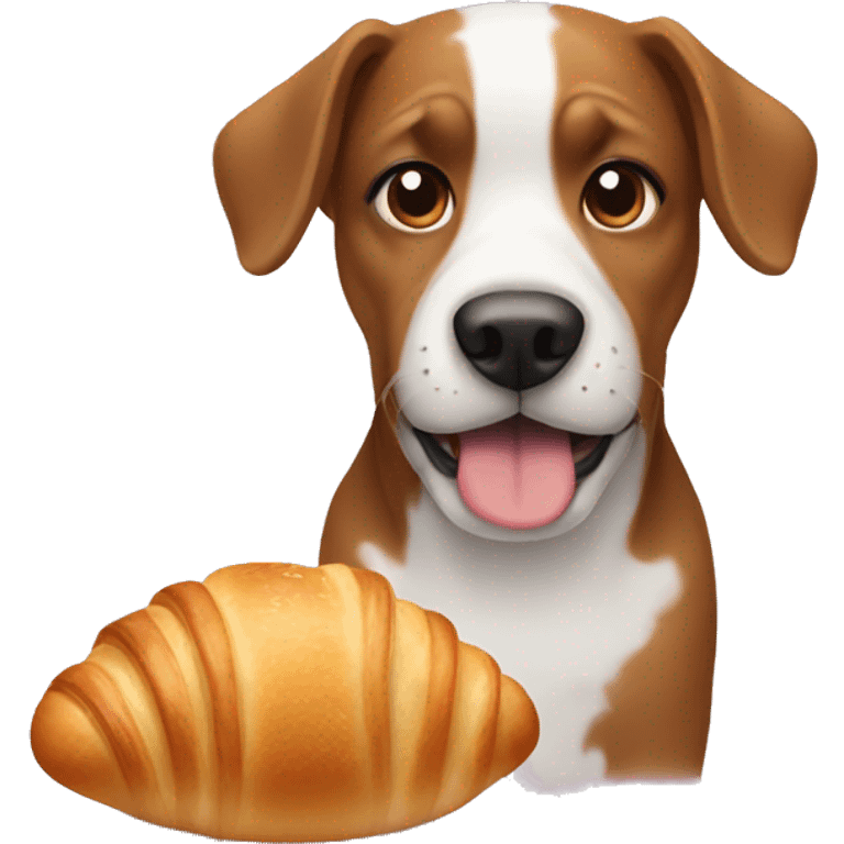 Dog with Croissant  emoji