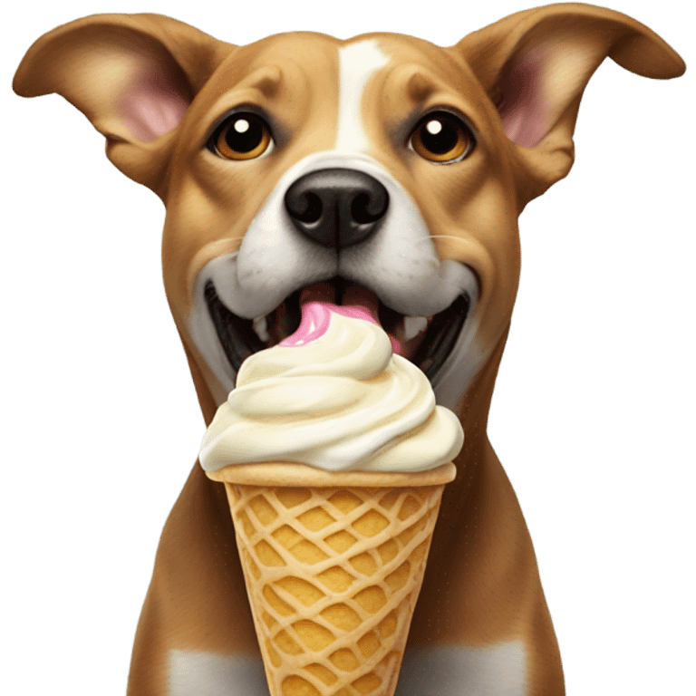 Dog licking ice cream emoji