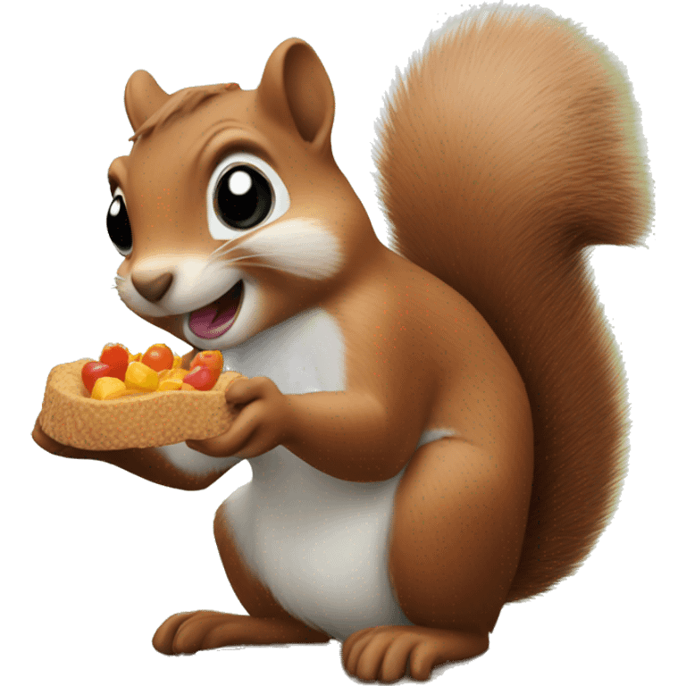 Squirrel with food emoji