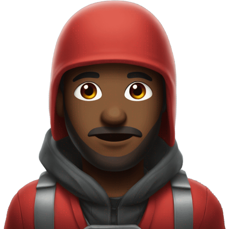 Red crewmate from Among Us game emoji