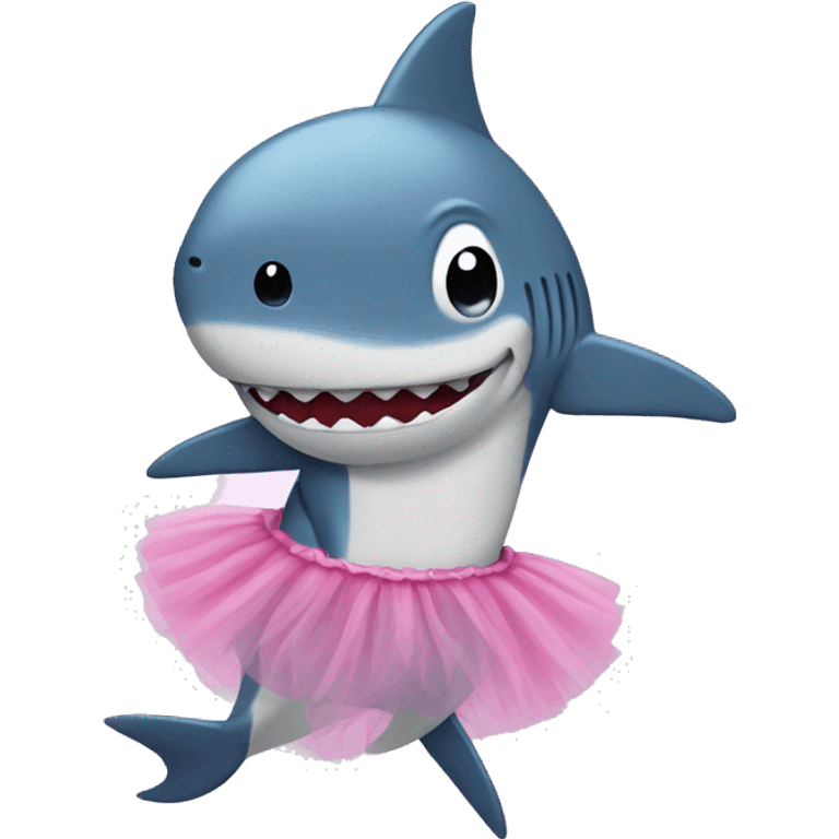 shark with a tutu and bow emoji