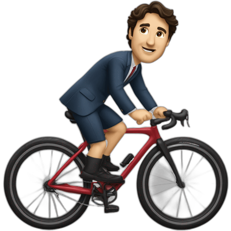 justin trudeau qui se promènr en vélo emoji