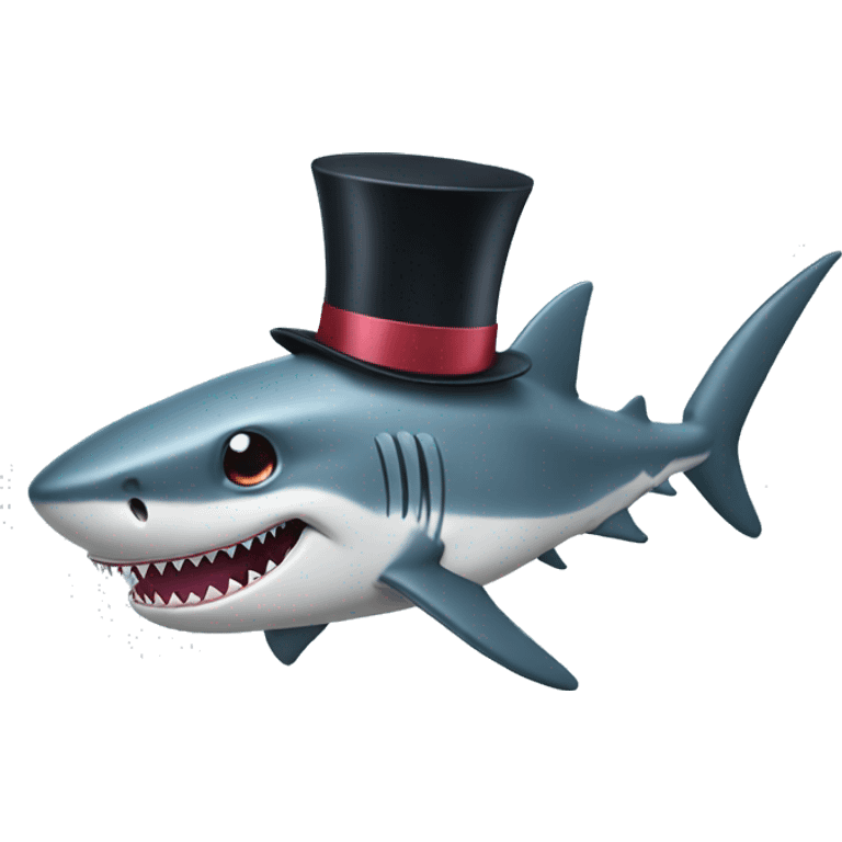 Shark with a top hat  emoji