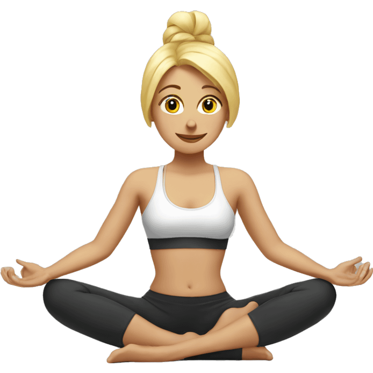 Blonde lady doing yoga emoji