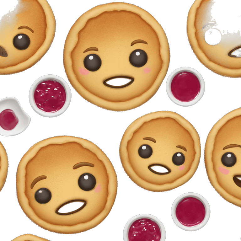 Pancakes with pink jam emoji