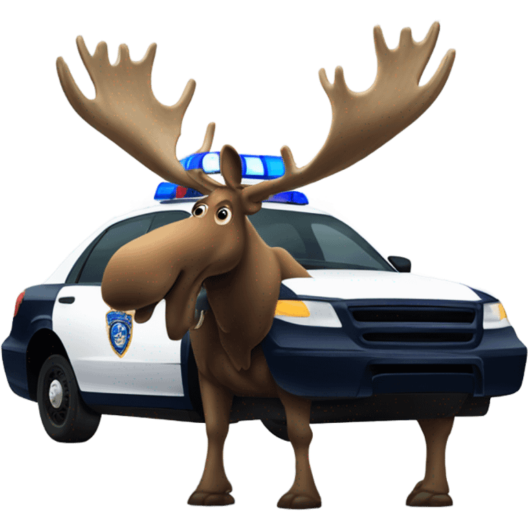 Moose on police car emoji