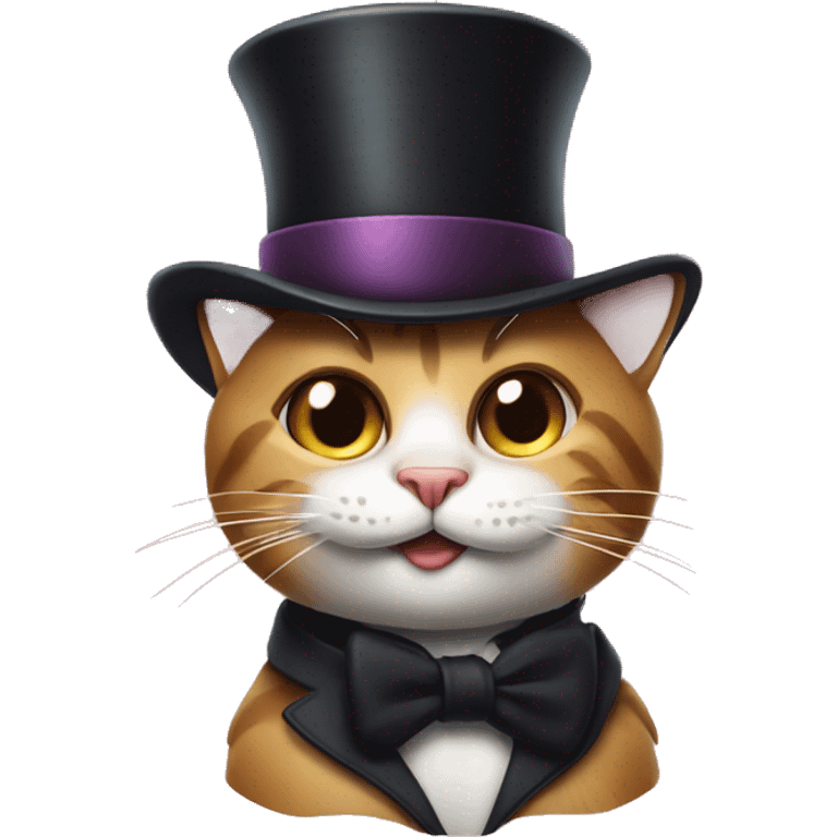 Smirking cat with top hat emoji