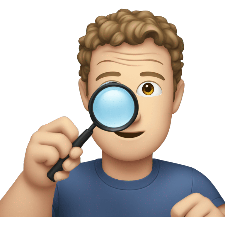 Mark zuckerberg tying a magnifier emoji