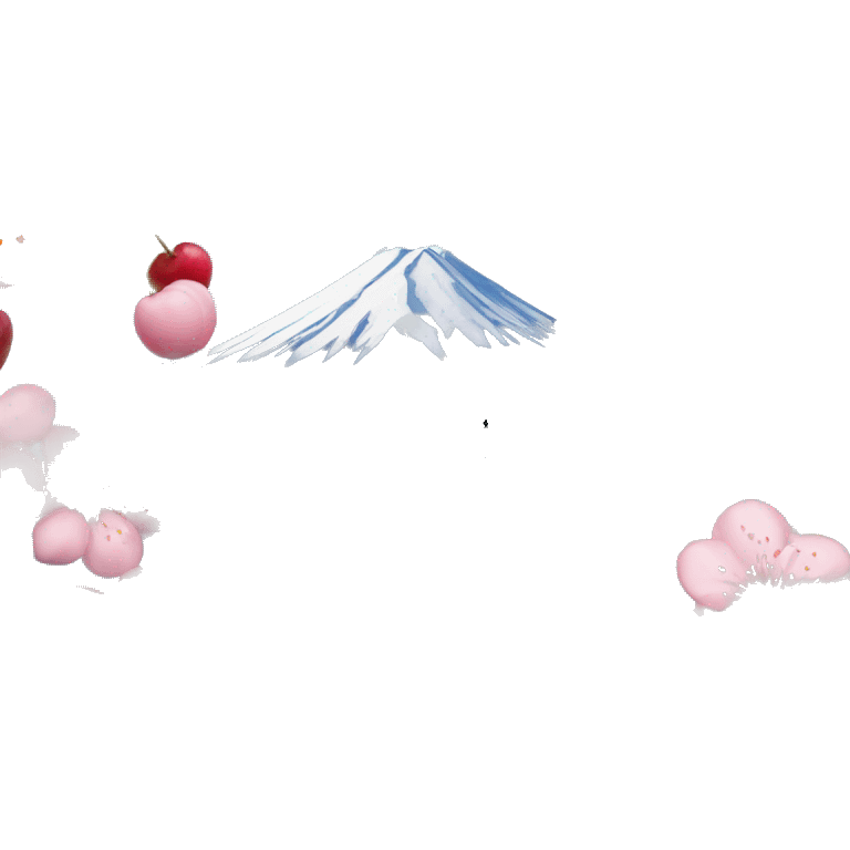 cherry blosom and Mt. Fuji emoji