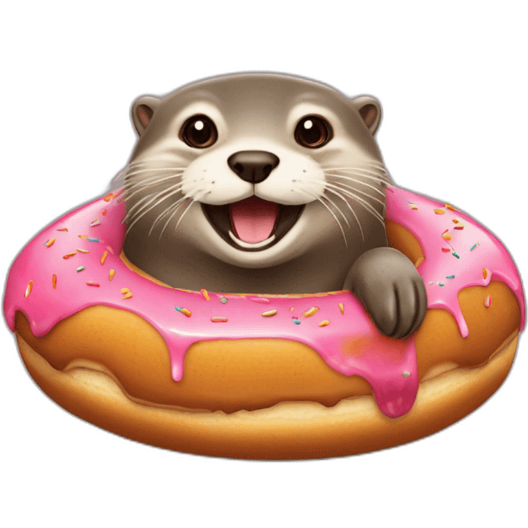 loutre mangeant un donut emoji