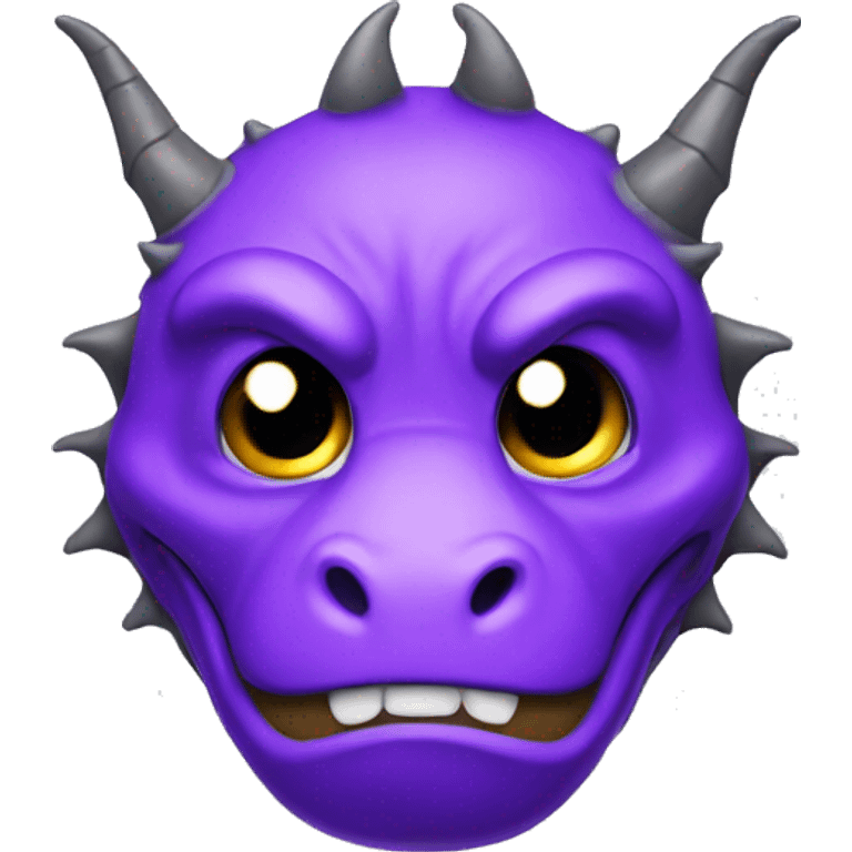 a sad crying back - purple dragon head emoji