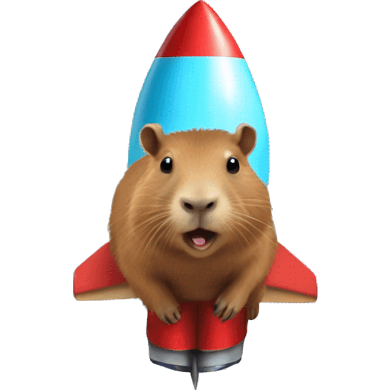 capybara on a rocket emoji