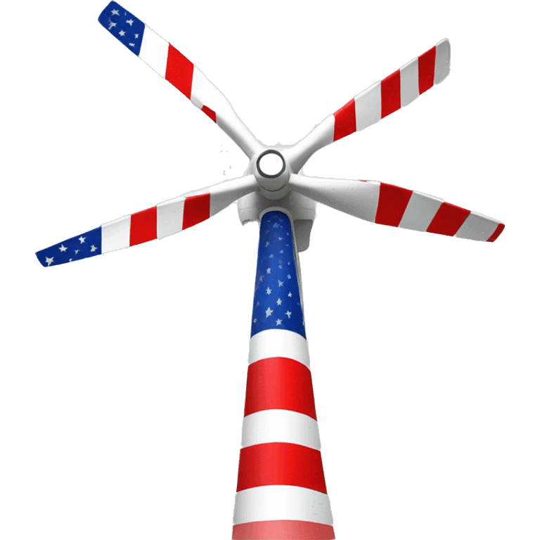 Wind turbine in usa flag colors emoji