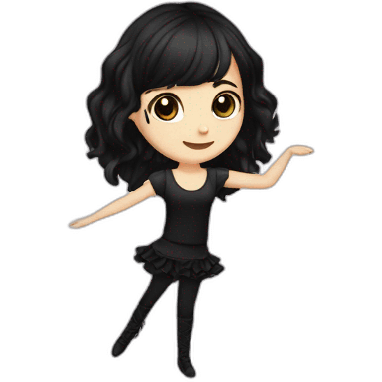 Caucasian-goth-girl-with-black-hair-and-brown-eyes--dancing emoji