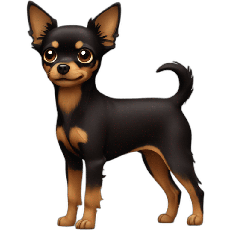 Russian-toy-terrier-full-dark-brown-hairy emoji