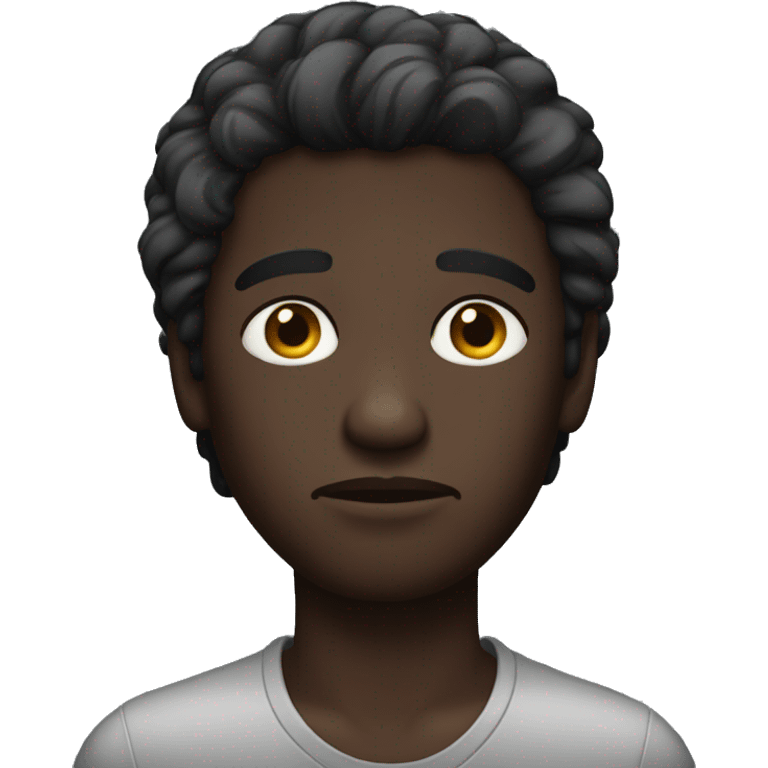 dark skin guy with mullet sad emoji