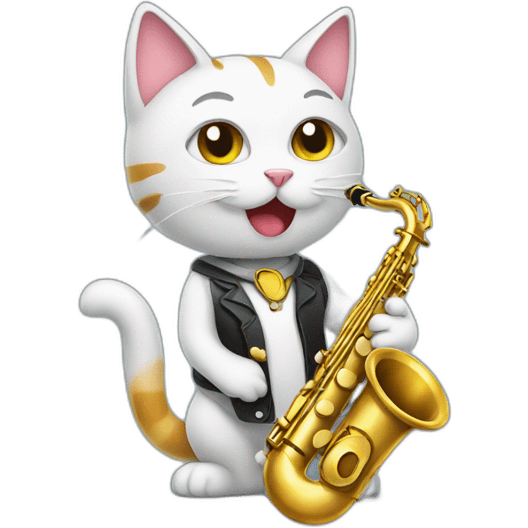 cat with a saxophone emoji