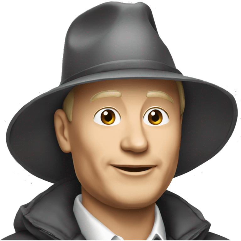 Vladimir poutine avec un chapeau emoji