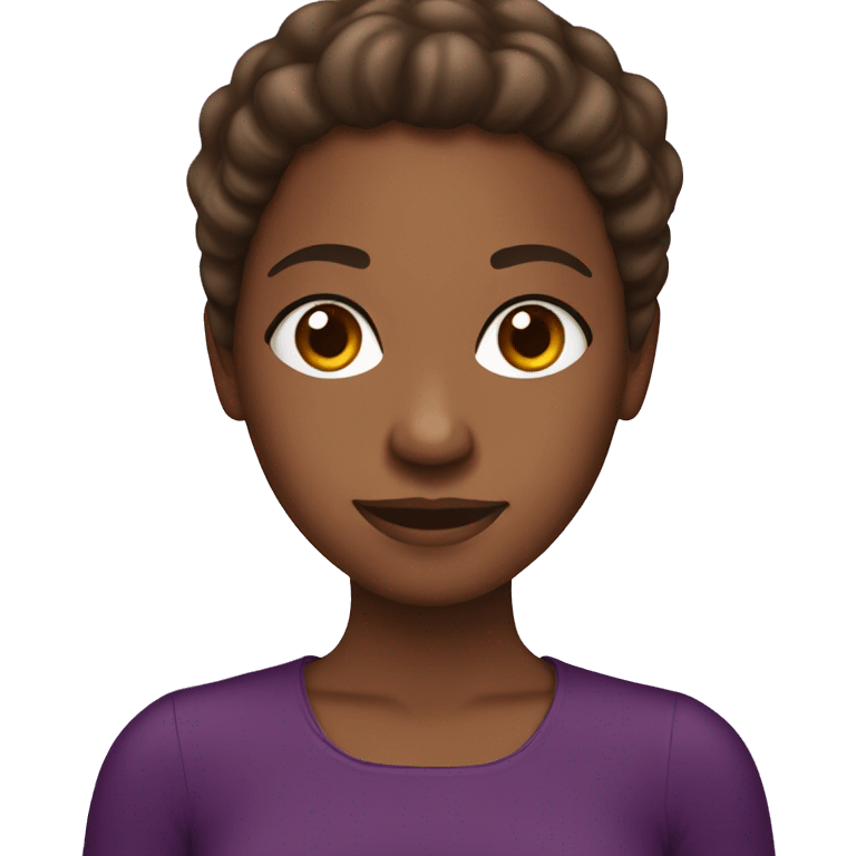 Brownskin girl with aubergine emoji