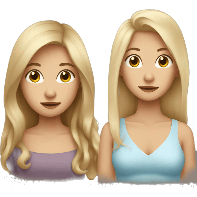 Long Brown hair woman, long Blonde hair woman, baby boy emoji