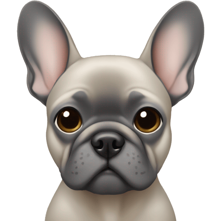 Grey frenchie with beige emoji