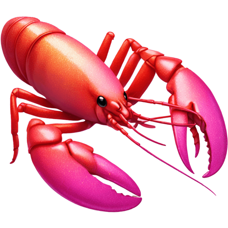 Pink ombre lobster with glitter emoji