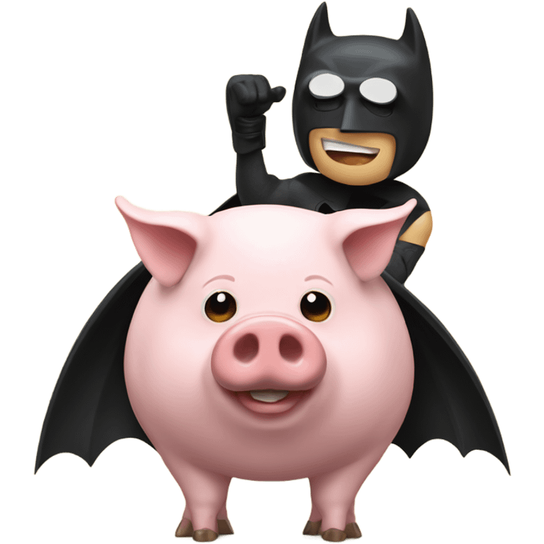 Pig with batman emoji