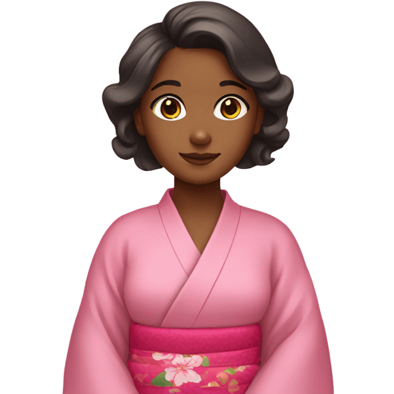 Brown girl in pink kimono emoji