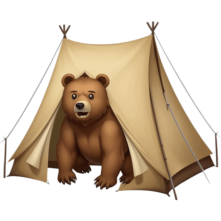 angry bear hovering over tent emoji