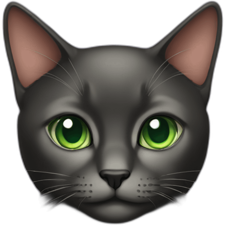 black cat with green eyes emoji