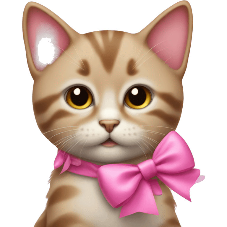 A kitten with a pink bow being sassy  emoji