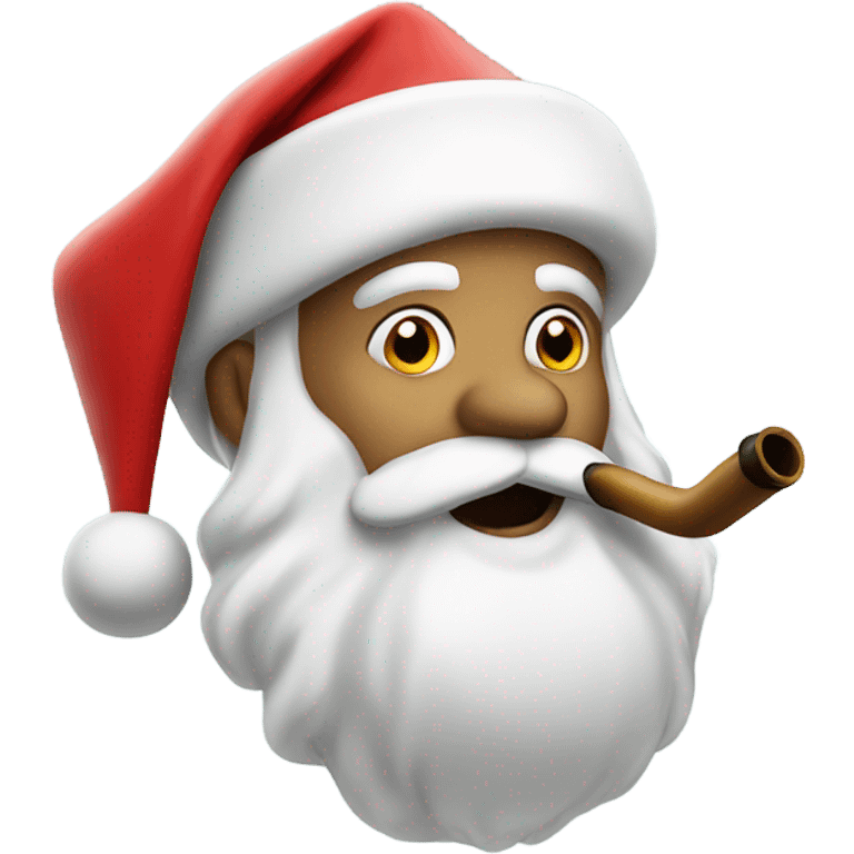 Santa with pipe in his mouth emoji