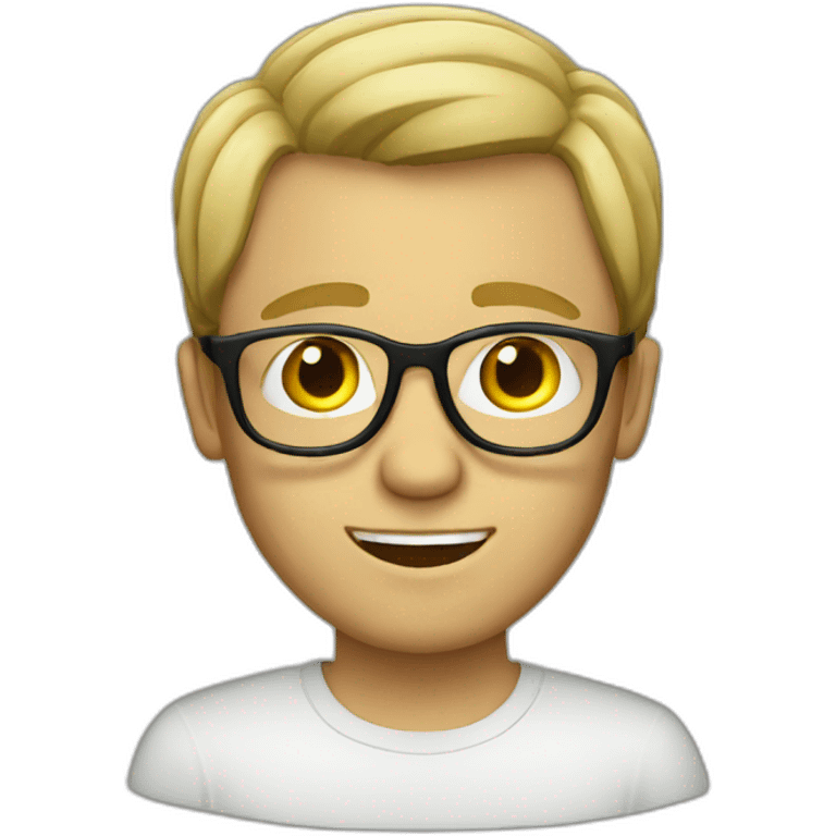 dark blond european men with glasses emoji