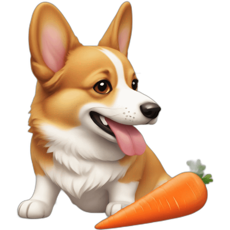 Corgi eat carrot emoji