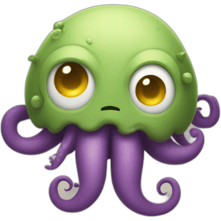 an adorable disoriented kraken and question marks around him emoji