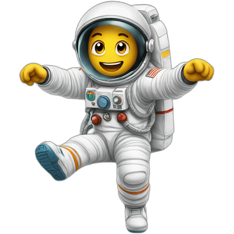 Astronaute qui fait du break dance emoji