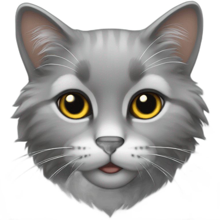 Gato gris peludo emoji