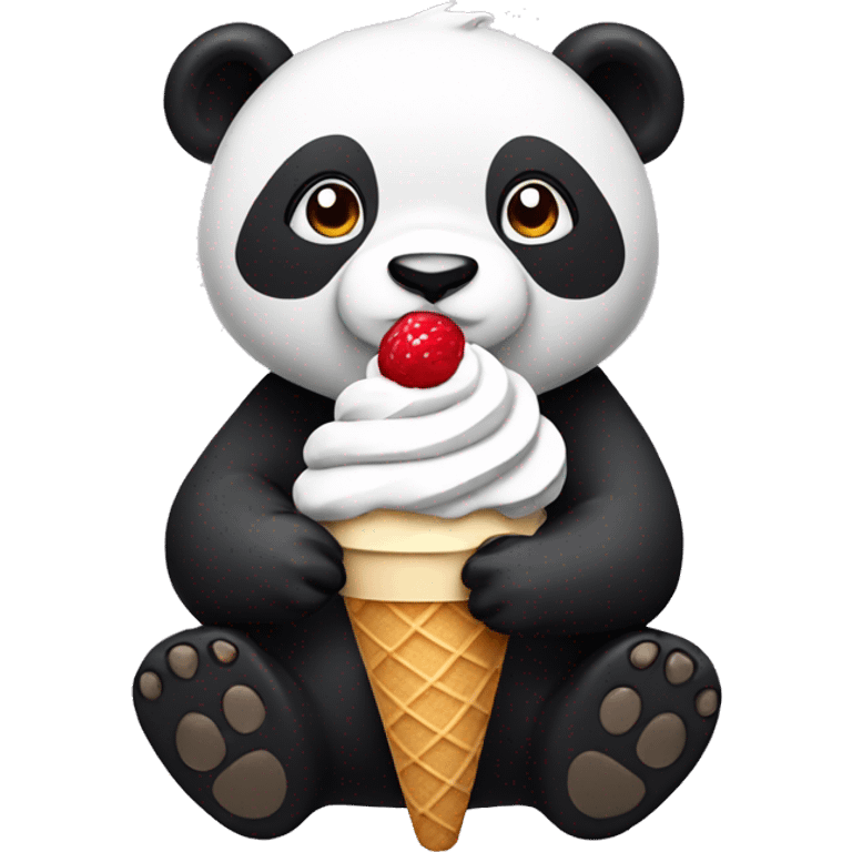 Panda eating ice cream emoji