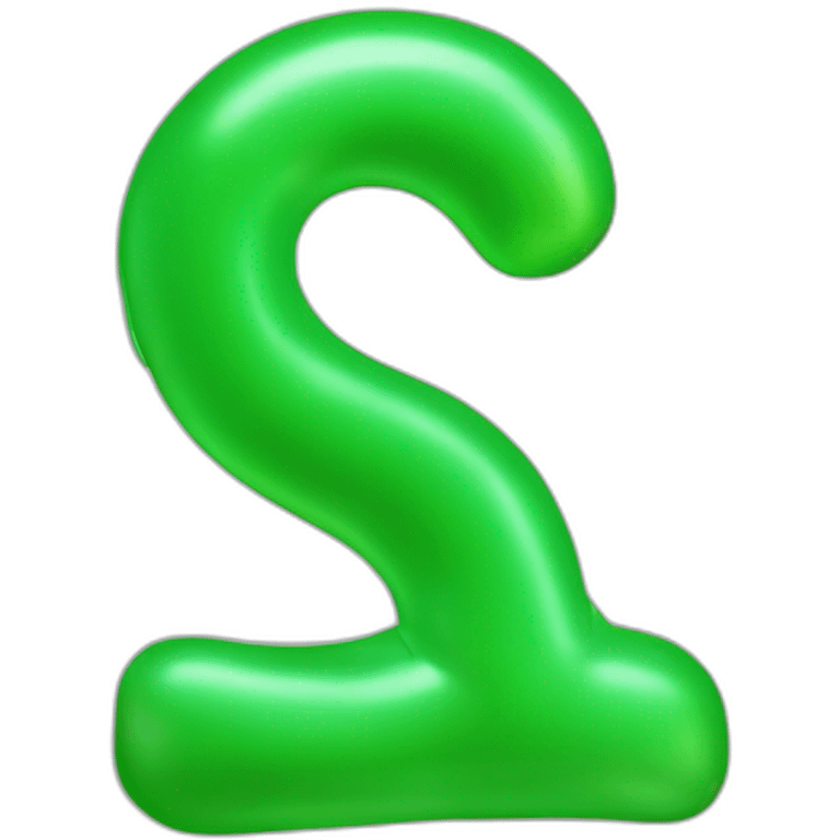 the green letter W shaped like a ballon emoji