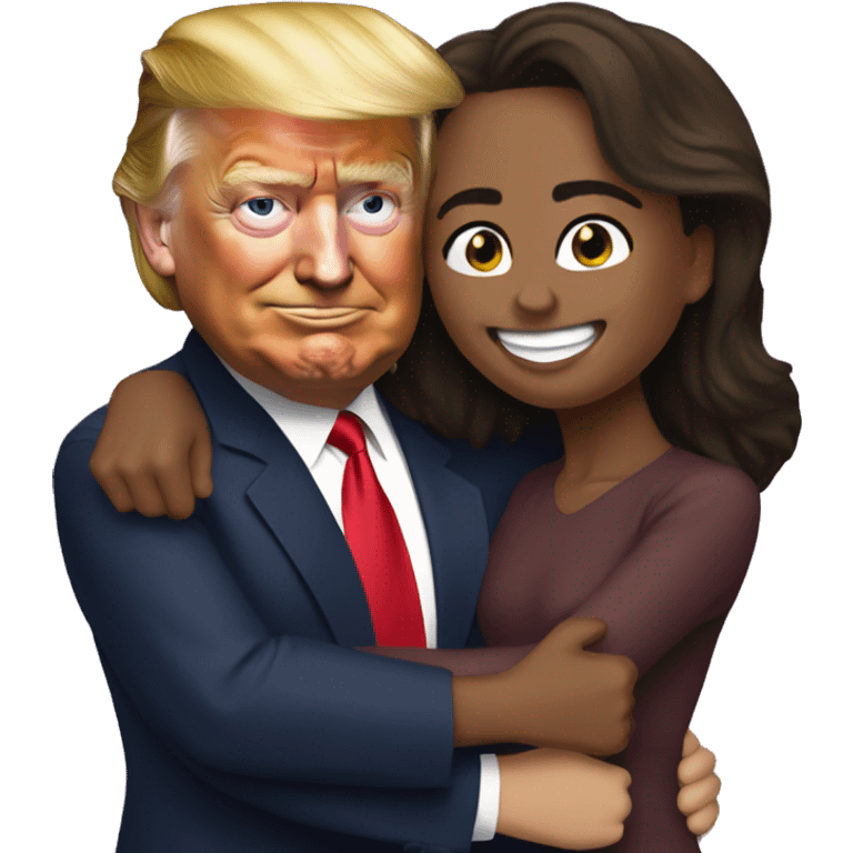 Donal trump and Kamala hugging  emoji