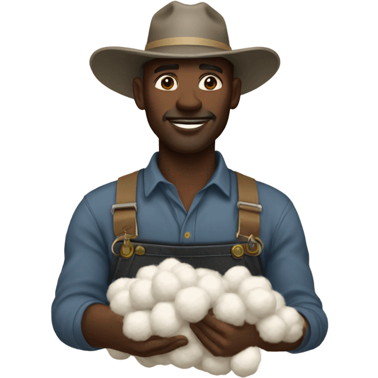 Black farmer cotton emoji