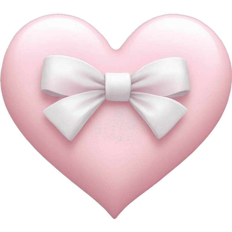 Pastel pink heart with white bow emoji