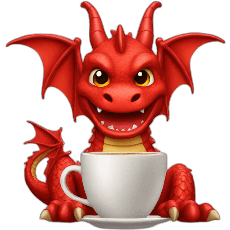 red dragon with coffee emoji